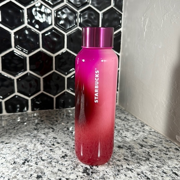Starbucks Other - Starbucks Pink Ombré Glass Water Bottle